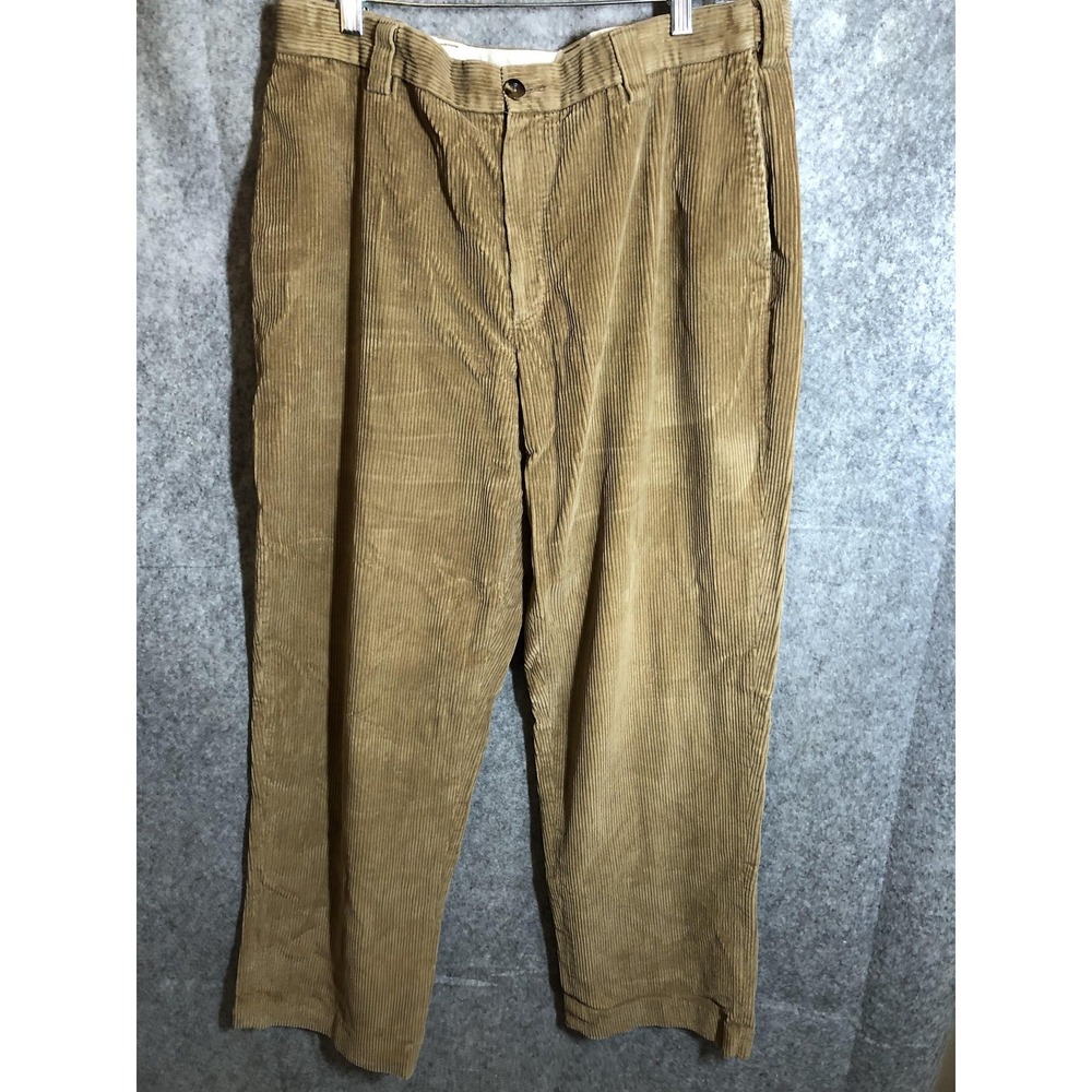 L.L. Bean Pants Mens 36 Brown Corduroy Comfort Waist Casual Straight Leg